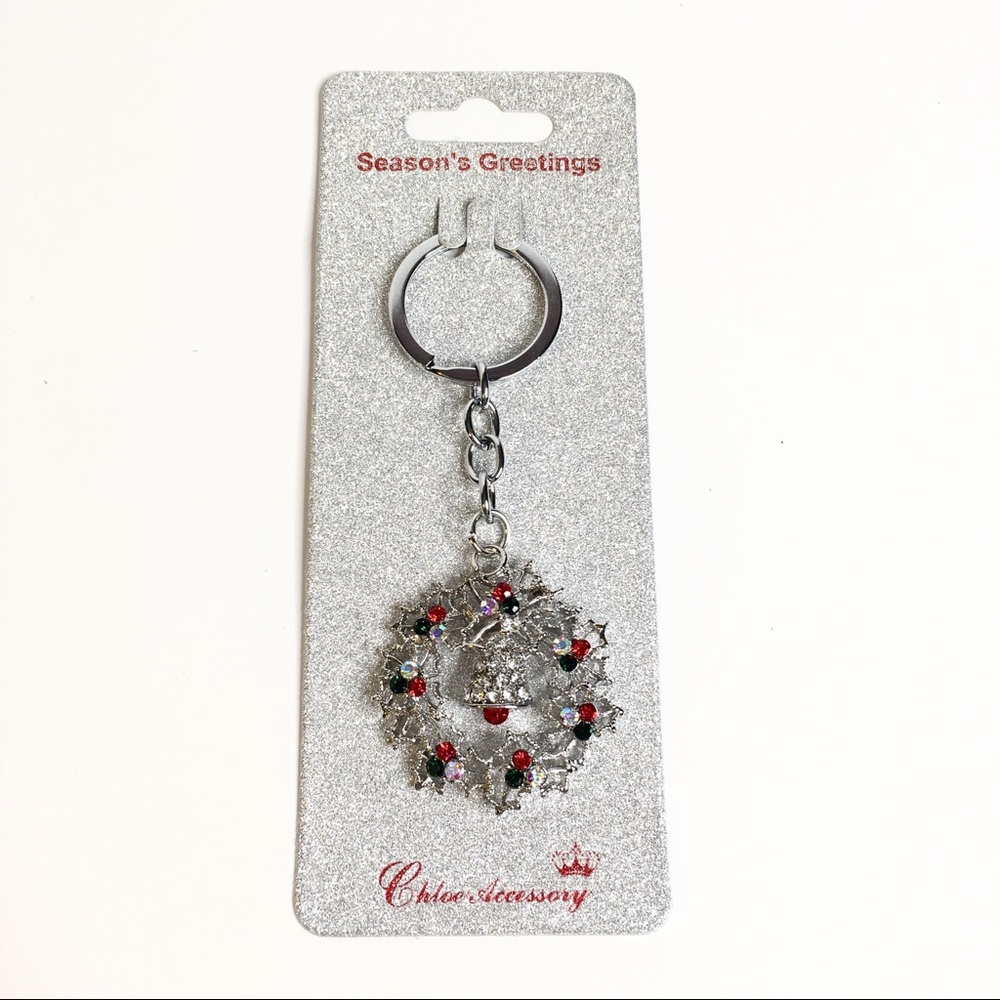 Stunning Christmas Holiday Rhinestone Keychain New